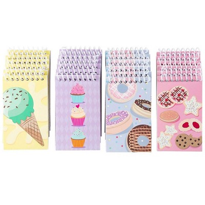 Spiral Notepad – 24-Pack Top Spiral Notebooks, Bulk Mini Spiral Notepads for Note Taking, To-do Lists, Lined Paper, 4 Cute Dessert, 3x5"