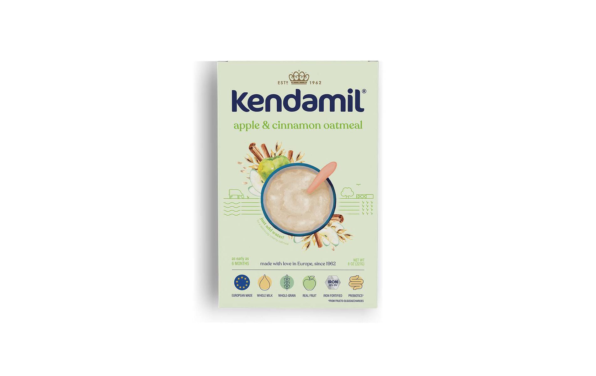 Kendamil Oat Cereal Baby Food - Apple & Cinnamon - 8oz