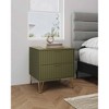 Manhattan Comfort Dumbo 2 Drawer Nightstand Olive Green: Modern Design, Metal Legs, MDF Frame - image 2 of 4