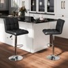Costway Set of 4 PU Leather Bar Stool Swivel Bar Chair w/ Adjustable Height - 4 of 4