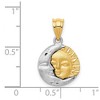 Black Bow Jewelry 14k Two Tone Gold 13mm Satin Sun and Moon Pendant - 3 of 4