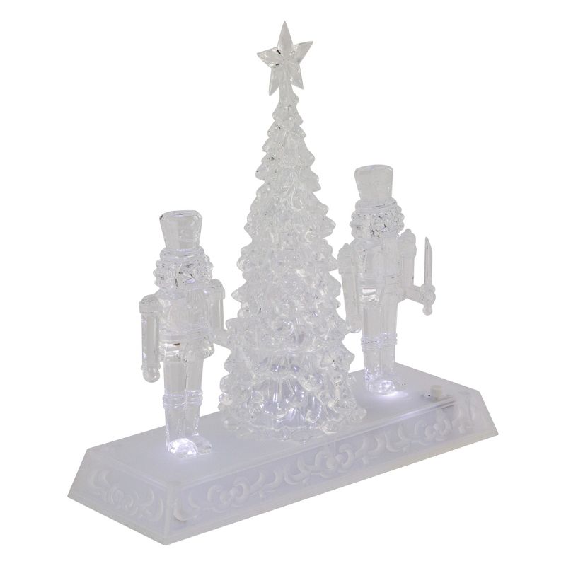 Northlight 9" LED Lighted Icy Crystal Nutcracker and Christmas Tree Decoration, 4 of 7