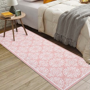 Modern Washable Area Rug for Living Room, Floral Area Rug with Non Slip Backing, Foldable Indoor Low Pile Carpet for Home - 1 of 4