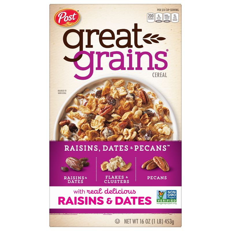 Great Grains Selects Cereal Raisins, Dates and Pecans Breakfast Cereal - 16oz - Post, 3 of 13