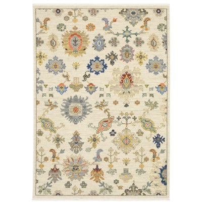 Oriental Weavers Lucca 5507W Ivory/ Multi Indoor Area Rug - 2' x 3'