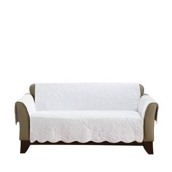 Floral Loveseat Furniture Protector White - Sure Fit