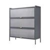 3 Tier Pantry Storage Cabinet, 43" Freestanding Bakers Rack, Metal Kitchen Food Storage Cabinet, Microwave Rack for Kitchen Dining Room - 4 of 4