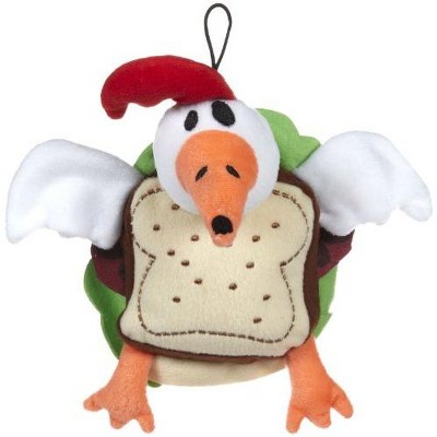 Multipet Silly Plush Animal Sandwiches Shaped Squeak Dog Toy Chicken