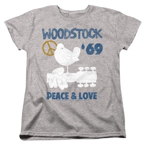 Women's Woodstock Peace And Love T-Shirt - 1 of 4
