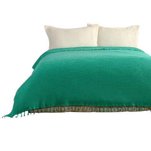 Kafthan Textile Waffle Mint Plain Cotton Twin Coverlet : Target