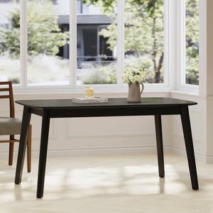 NicBex 59" Modern Rectangle Dining Table,Kitchen Table with Wood Tabletop and MDF Legs for 4 Seaters,Black - 1 of 4