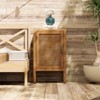 JIONJOY Rustic Wood Nightstand with Slat Door, Farmhouse Bedside Table with 2 Shelves & Storage, Brown Accent Cabinet for Bedroom - 3 of 4