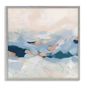 Stupell Industries Modern Brushed Mountain Landscape Framed Giclee Art, Gray, 24" x 24" - 1 of 4
