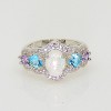 Riley Statement Ring White Fire Opal Purple Blue Cz Womens Ginger Lyne Collection - 3 of 4