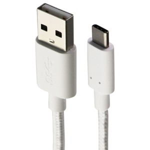 Alcatel (3.3-Ft) USB-C to USB Charge/Sync Braided Cable - White (CDA0000149CF) - 1 of 1