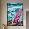 Art Remedy Pink Surfboard on the Beach Colorful Coastal Wall Art Framed - 2 of 4