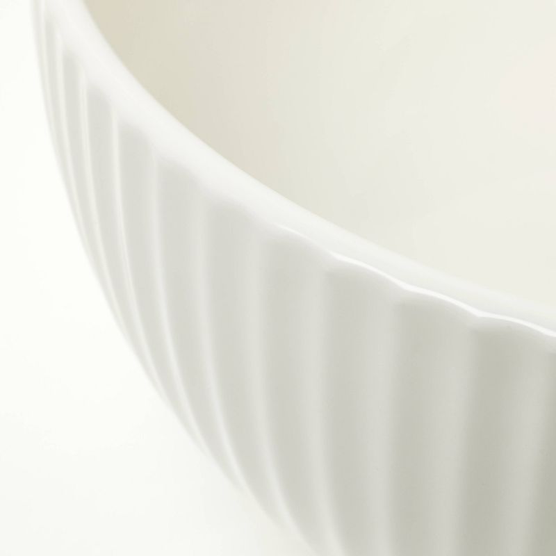Earthenware Ribbed Mixing Bowl Cream - Figmint&#8482;, 4 of 5