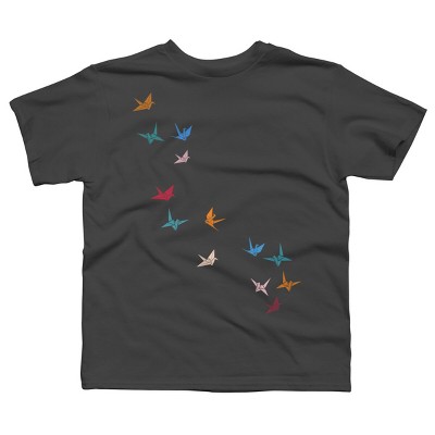 Boy's Design By Humans Flying Paper Cranes Birds By Magnussons T-Shirt