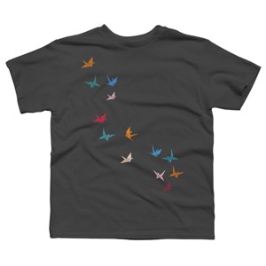 Boy's Design By Humans Flying Paper Cranes Birds By Magnussons T-Shirt - 1 of 3