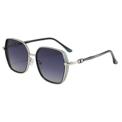 Anna-Kaci Women's Oversized Square Sunglasses with Dual Layer Frame and Gold Temple Accent UV400 Dark Lenses