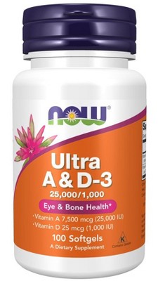 Ultra A & D3 25,000/1,000 IU by Now Foods  -  100 Softgel