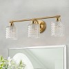 Dewdrop Modern 3-Light Textured Cylinder Glass Shade Vanity Light for Bathroom - 4 of 4