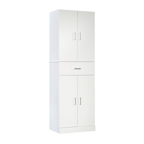 Sauder 4 Door Contemporary Storage Cabinet with Drawer White - image 1 of 4