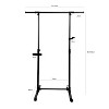Portable Single-Rod Height Adjustable Clothes Rack with Extendable Bar and Wheels, Rolling Garment, Single Rod Wardrobe Rack, for Clothes,Bags - 4 of 4
