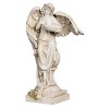 Roman 20" Angel with Bird Bath & Flowers Resin Outdoor Garden Statue Gray - 2 of 4