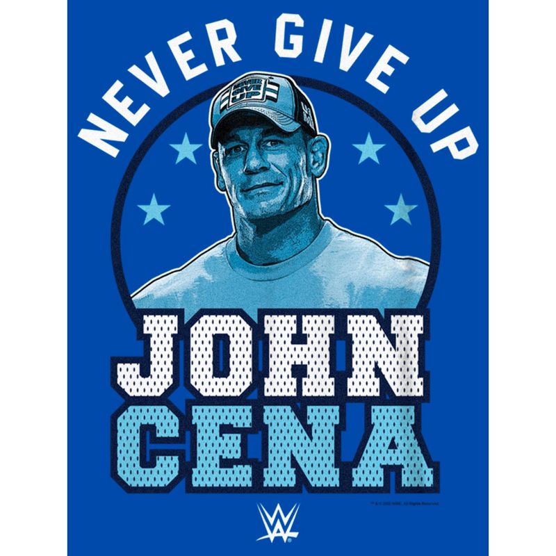 Boy's WWE John Cena Never Give Up Blue Logo T-Shirt, 2 of 6