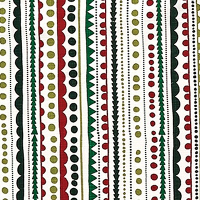 Red and Green Striped Cotton Christmas Tree Skirt