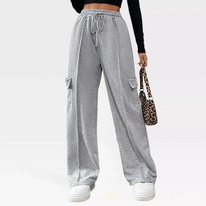 Garvee Mid Rise Wide Leg Long Cargo Pants with Cargo Pockets