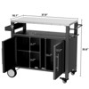 VYNXARIA Outdoor Grill Cart: Versatile BBQ Table with Storage, Hooks & Rolling Wheels - 4 of 4