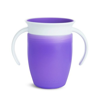 LunaLulinlk 360° Spoutless Trainer Sippy Cup, 7 oz, Purple, Unisex