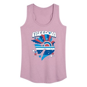 Women's - Instant Message - Freedom Dove Graphic Racerback Tank - 1 of 4