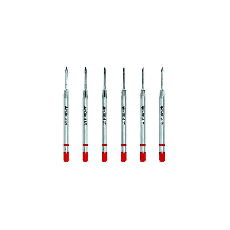 Monteverde Ballpoint Pen Refill Fine Point Red Ink 6 Pack (P423RD), 1 of 2