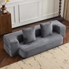 TiramisuBest Transformable Sectional Sofa with 3 Ottoman Stools,Supportive Foam Fold-Out Bed, Compact Chenille Lounger - 2 of 4