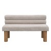 51.5'' Upholstered Dining Bench with Backrest,Boucle Entryway or Bedroom Bench with Wood Legs-Cuddlewood - 3 of 4