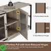 Farmhouse TV Stand for 65/75 inches TVs Industrial Entertainment Center w/Double Mesh Doors and Storage Cabinet - 3 of 4