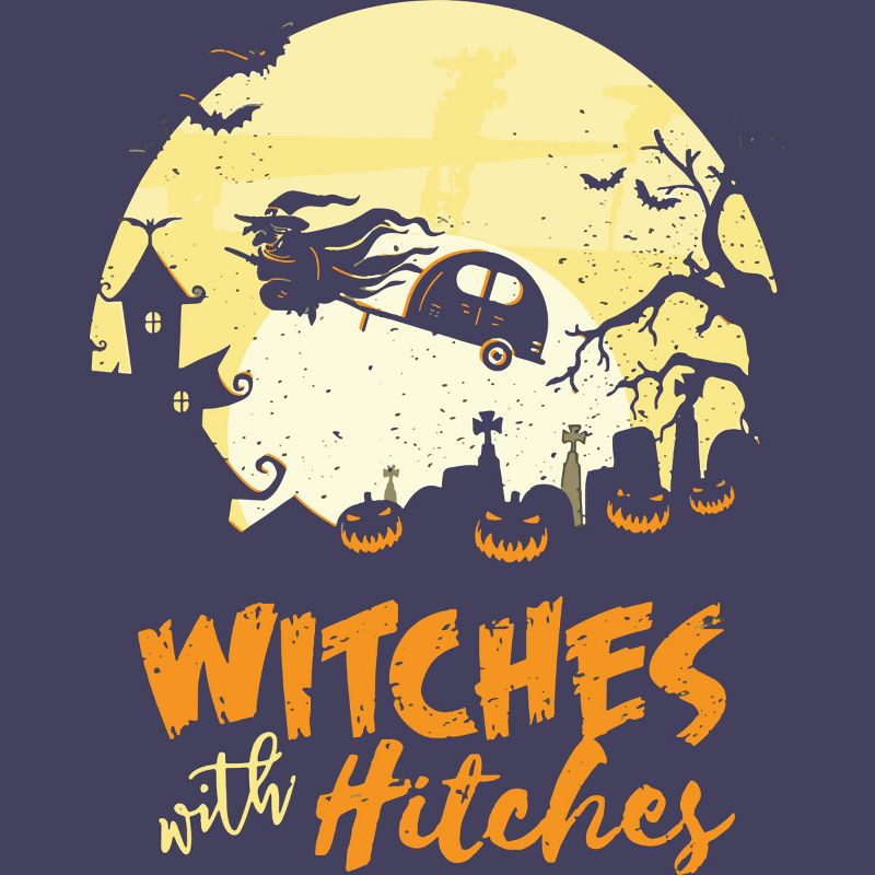 Women's Design By Humans Halloween Camping Witches Hitches Funny By RedBirdLS Racerback Tank Top, 2 of 4