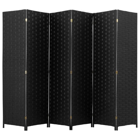 Fdw Room Divider 6ft Wall Divider Wood Screen 6 Panels Wood Mesh Hand ...