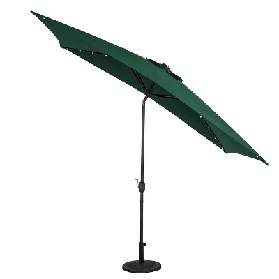 Nassau 10' x 6.5' Green Aluminum Patio Umbrella with LED Lights