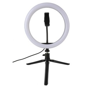 Vivitar 10" RGB Ring Light Kit With Remote Control, 2 Gooseneck Phone Holders and Adjustable Stand, Color Changing LED Light with 16 Colors - 1 of 4