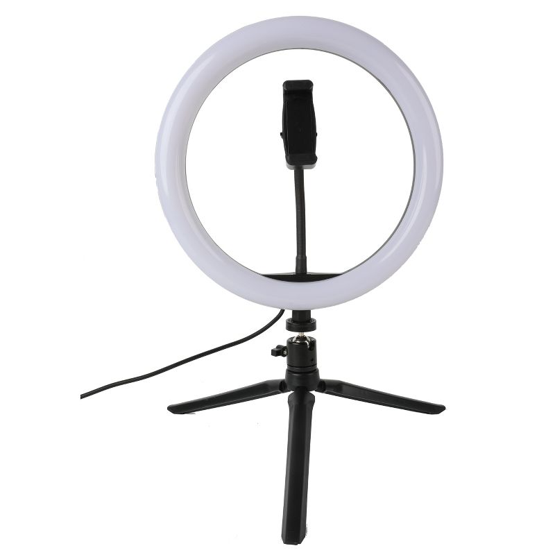 Vivitar 10" RGB Ring Light Kit With Remote Control, 2 Gooseneck Phone Holders and Adjustable Stand, Color Changing LED Light with 16 Colors, 1 of 5
