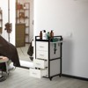 Karl Home Rolling Salon Trolley Cart with 4 Drawers and Tool Holders Black - 2 of 4