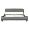 Okak Faux Leather Queen Size Bed Frame with Headboard, Curve Design, Wood Slat Support, No Box Spring Needed, Easy Assemble - 4 of 4