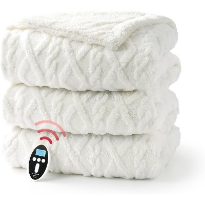 Heated Throw Blanket 50"x60", Grey Tufted Electric Lap Blanket with 6 Heat Levels & 4 Timer Settings, Washable ETL Certified Heating Blanket