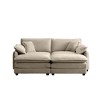 81" Corduroy Modular Sectional Sofa Bed with 2 Ottomans - 3 of 4