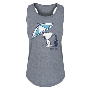 Women's - Peanuts - Lazy Snoopy Graphic Racerback Tank - 1 of 4