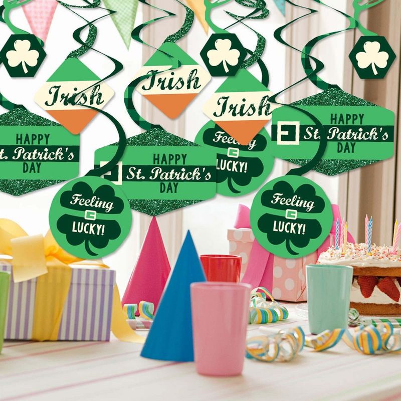 Big Dot of Happiness St. Patrick's Day - Saint Paddy's Day Party Hanging Decor - Party Decoration Swirls - Set of 40, 2 of 9